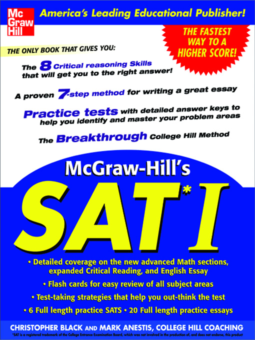 Title details for McGraw-Hill's SAT I by Christopher Black - Available